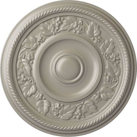 Ekena Millwork Tyrone Ceiling Medallion (Fits Canopies up to 6 3/4"), Hand-Painted Pearl White, 16 1/8"OD x 3/4"P CM16TYPWS